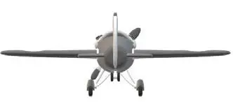 Dessin d’un avion léger à hélice, vu dans l’axe